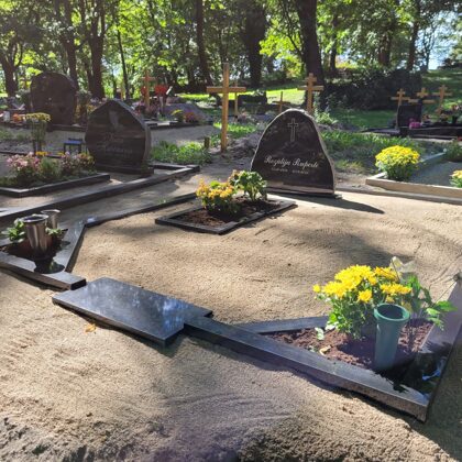 Kapu pieminekļi Liepājā, kapu labiekārtošana - kopiņas un apmales